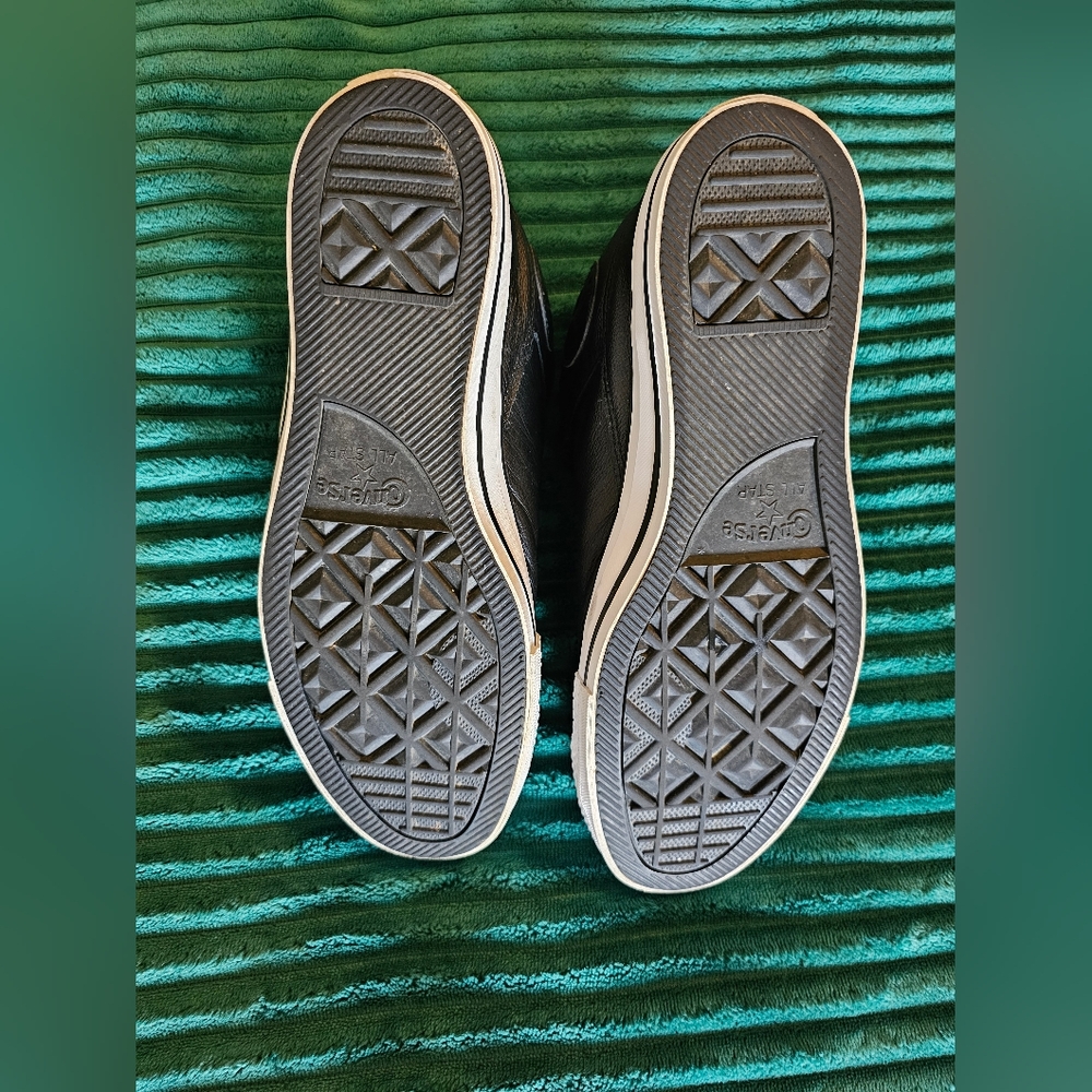 Converse All Star High Street Black Leather Size 12 Chuck Taylor - Picture 5 of 8